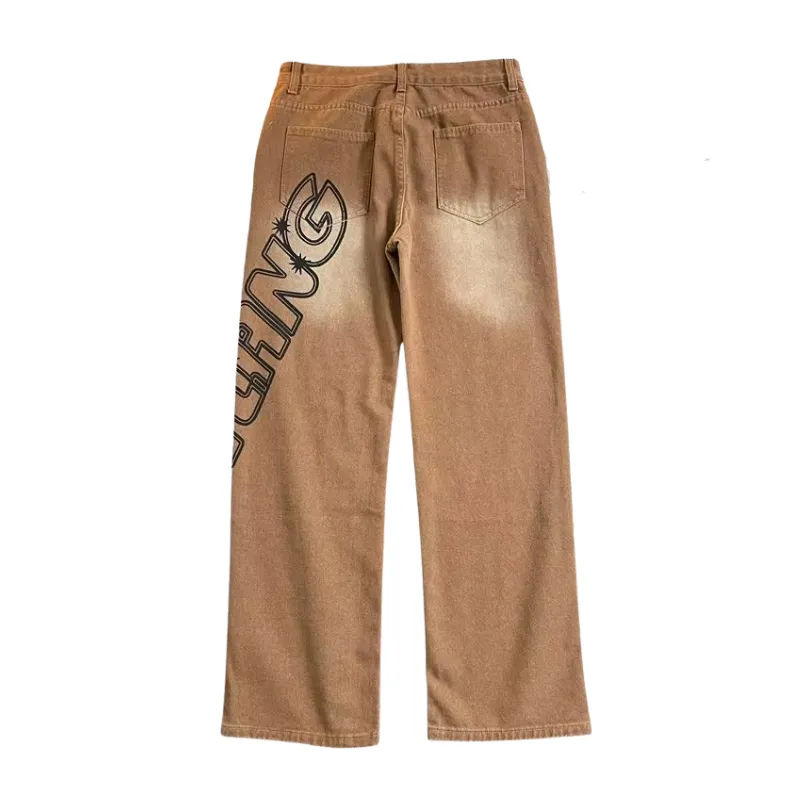 Vintage Letter High Rise Jeans
