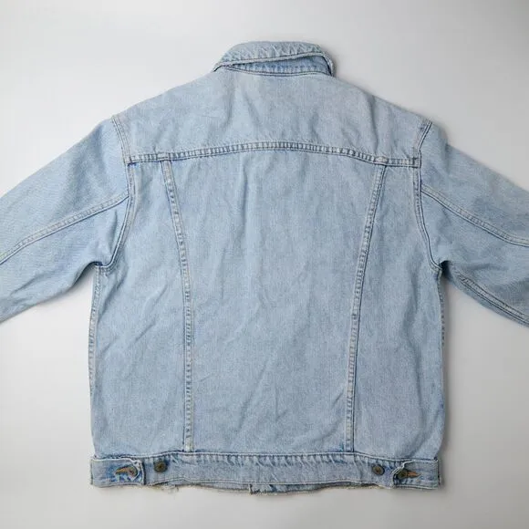 VTG DKNY Jean Jacket Women's M Blue Denim Button-Front 90s Y2K Light Wash Retro