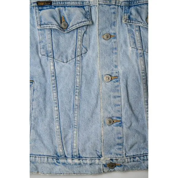 VTG DKNY Jean Jacket Women's M Blue Denim Button-Front 90s Y2K Light Wash Retro