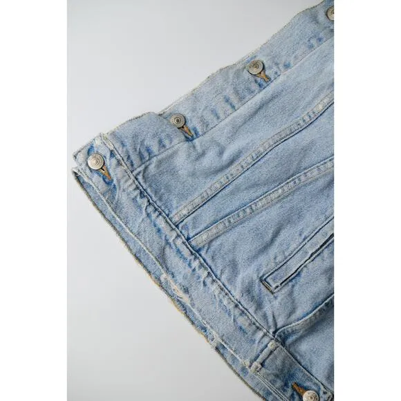 VTG DKNY Jean Jacket Women's M Blue Denim Button-Front 90s Y2K Light Wash Retro