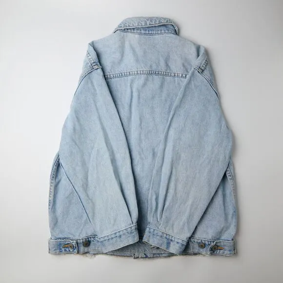 VTG DKNY Jean Jacket Women's M Blue Denim Button-Front 90s Y2K Light Wash Retro