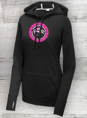Walleye Tuff- Ladies -Tri-Blend Wicking Fleece Hooded Pullover - with Thumb Holes - Walleye - Fishing - Hoodie Hoodie