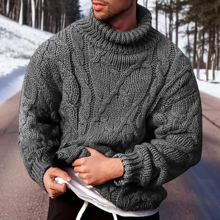 Warm knitted jumper for men - comfortable and versatile