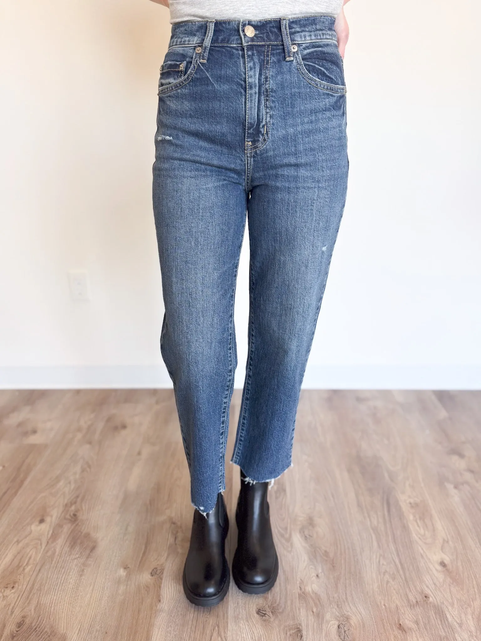 Waverly Dark Wash Straight Crop Jeans
