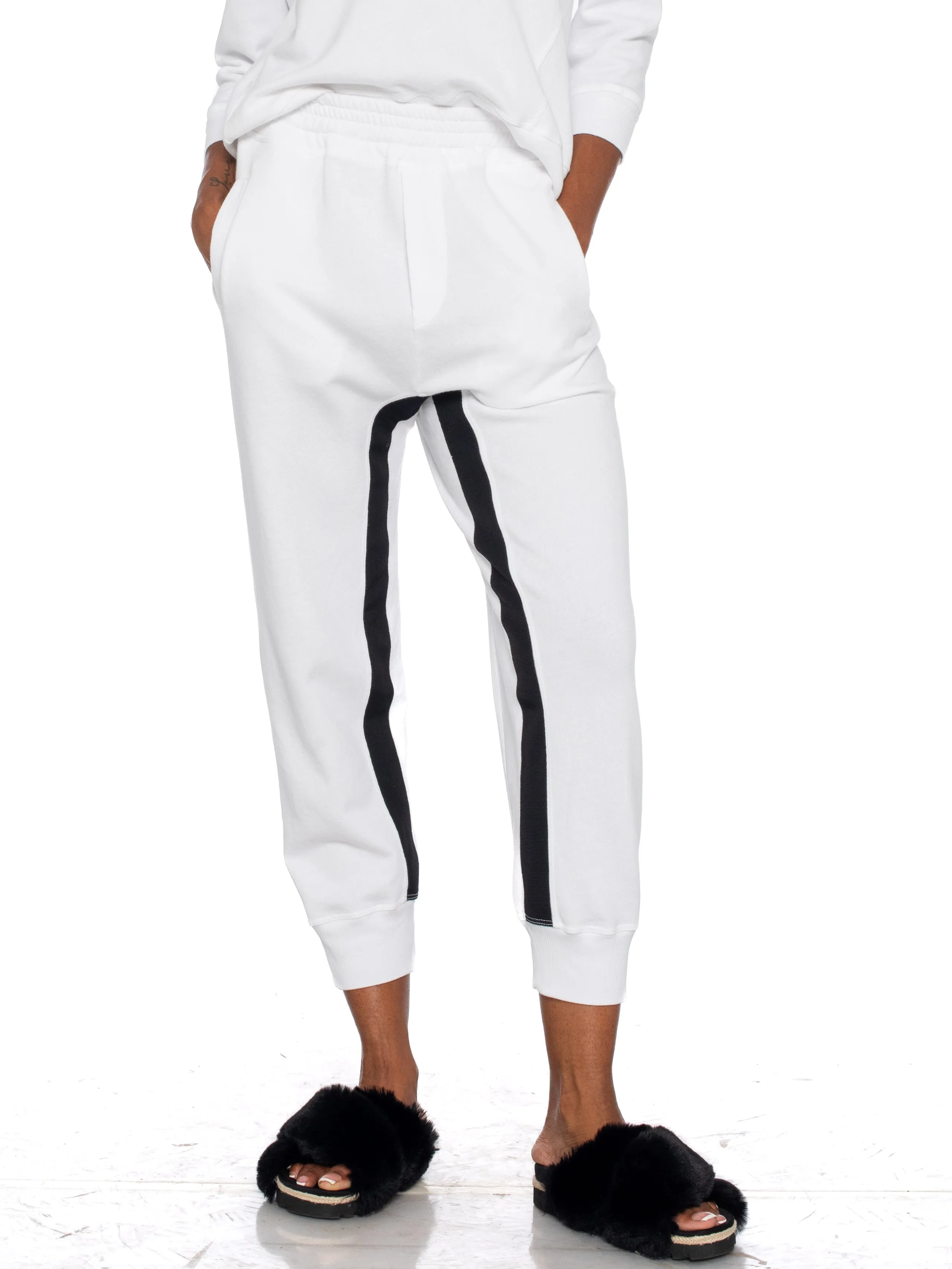 Welt Pocket Sweatpant Black Contrast