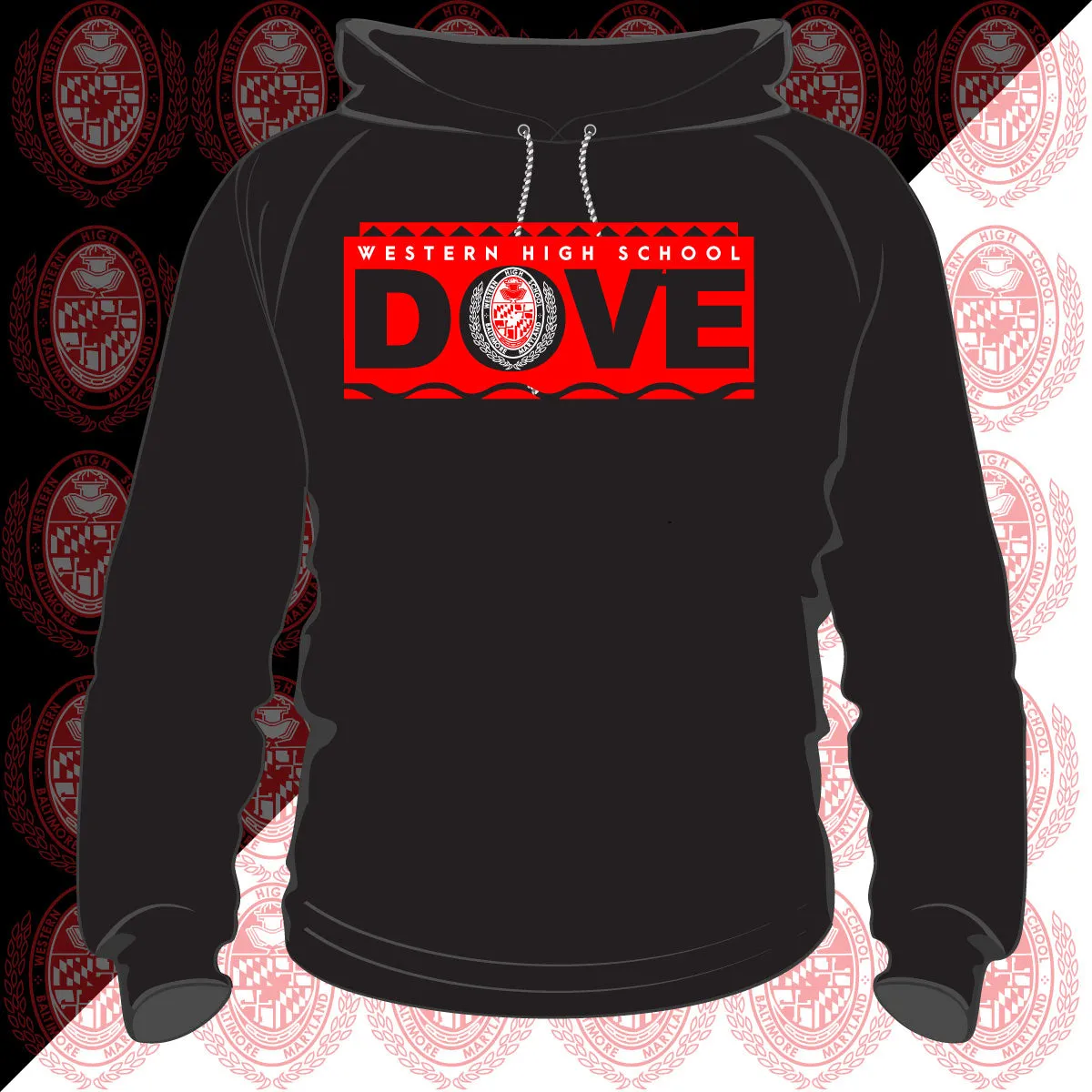 WESTERN HS | 90s STUDENT  Black UNISEX Hoodies -DK-