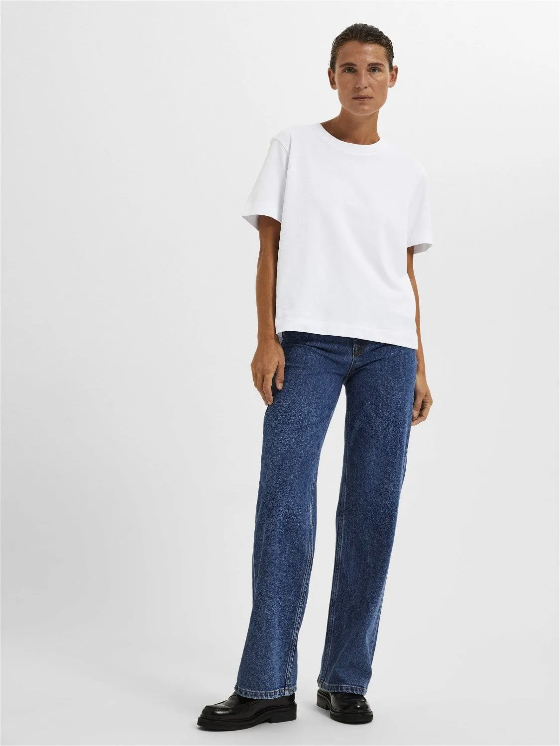 White boxy t-shirt - Selected Femme Essential