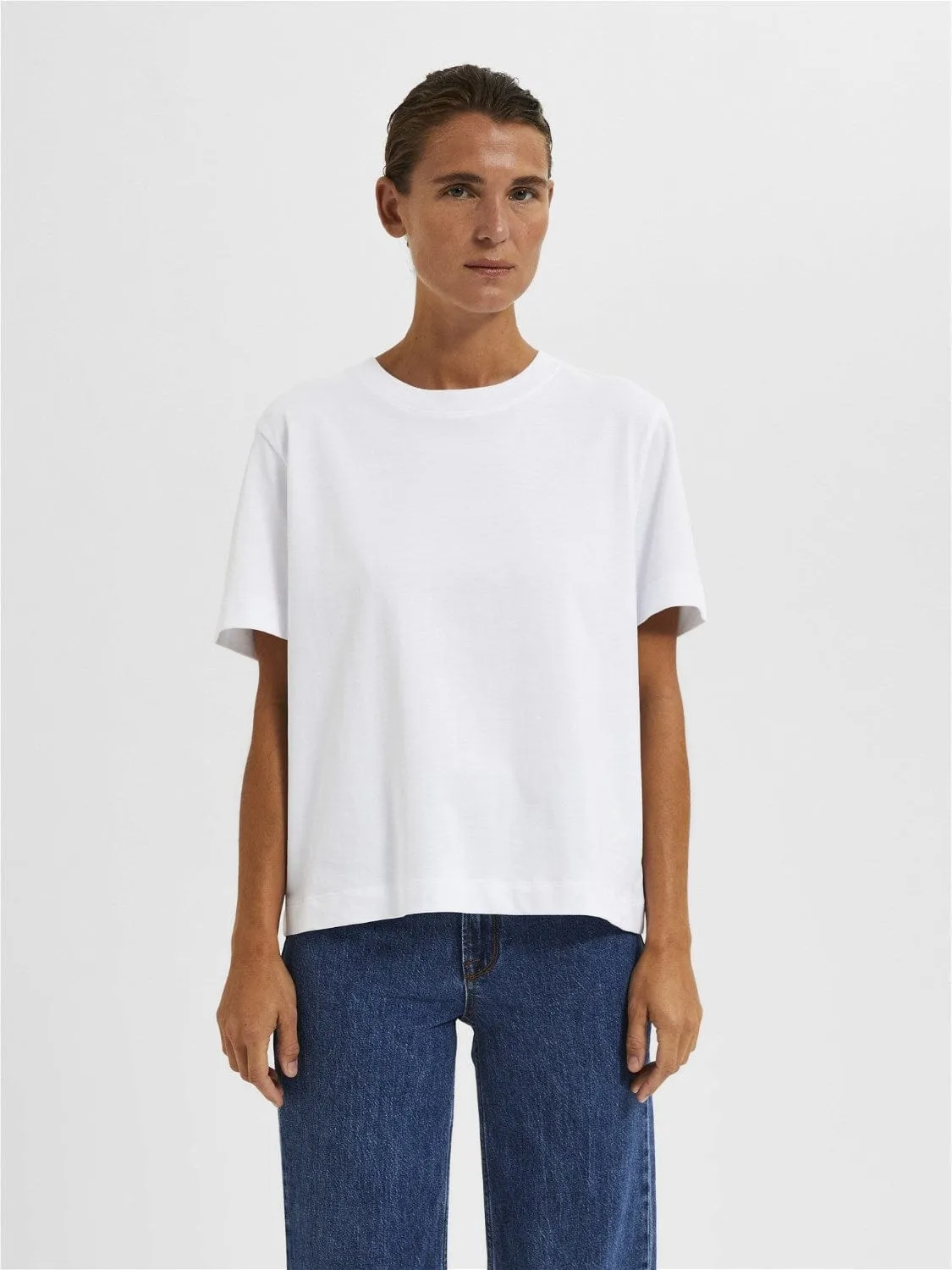 White boxy t-shirt - Selected Femme Essential