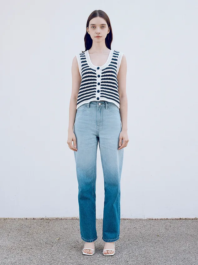 Wide Horizontal Gradient Jeans
