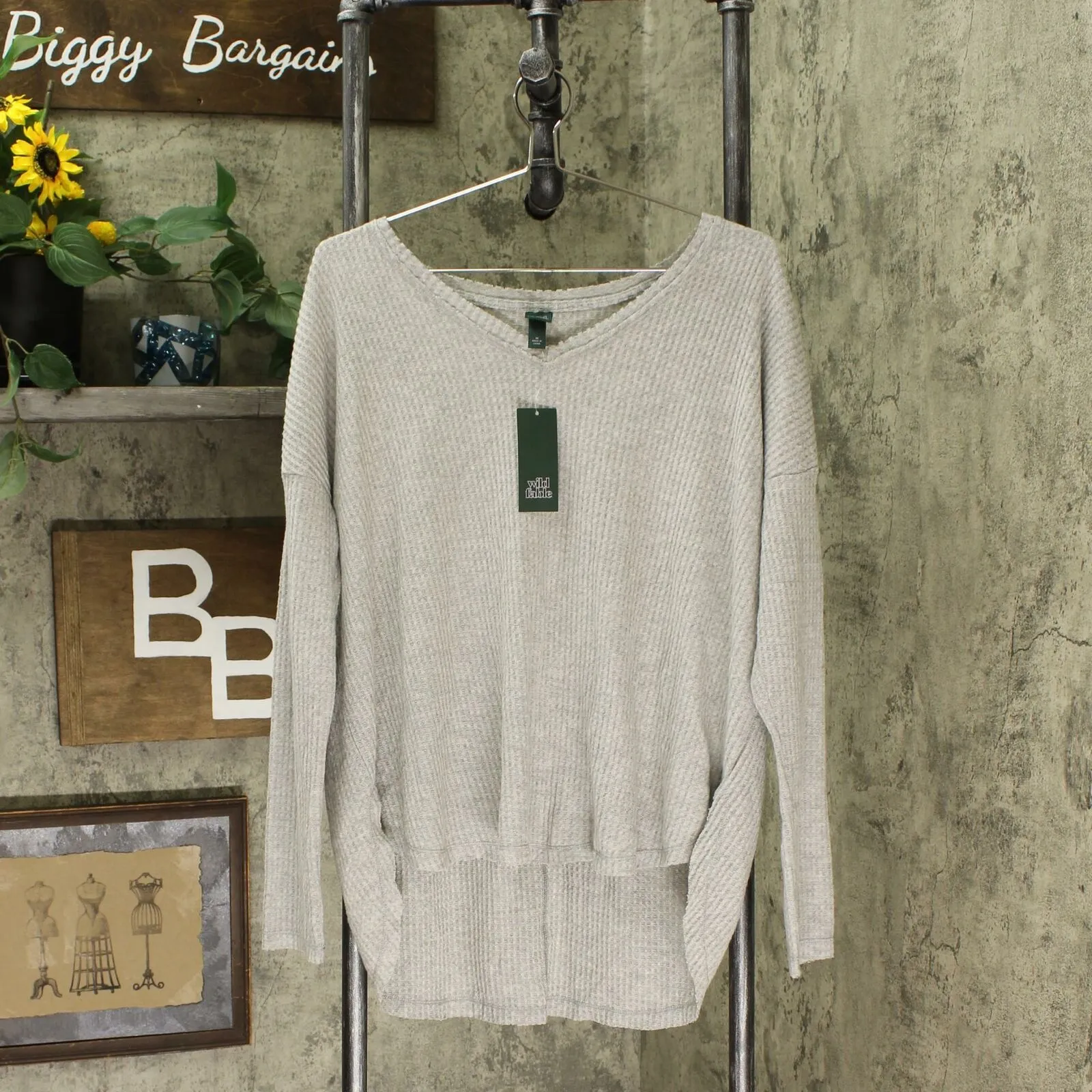 Wild Fable Women's Long Sleeve V-Neck Cozy T-Shirt