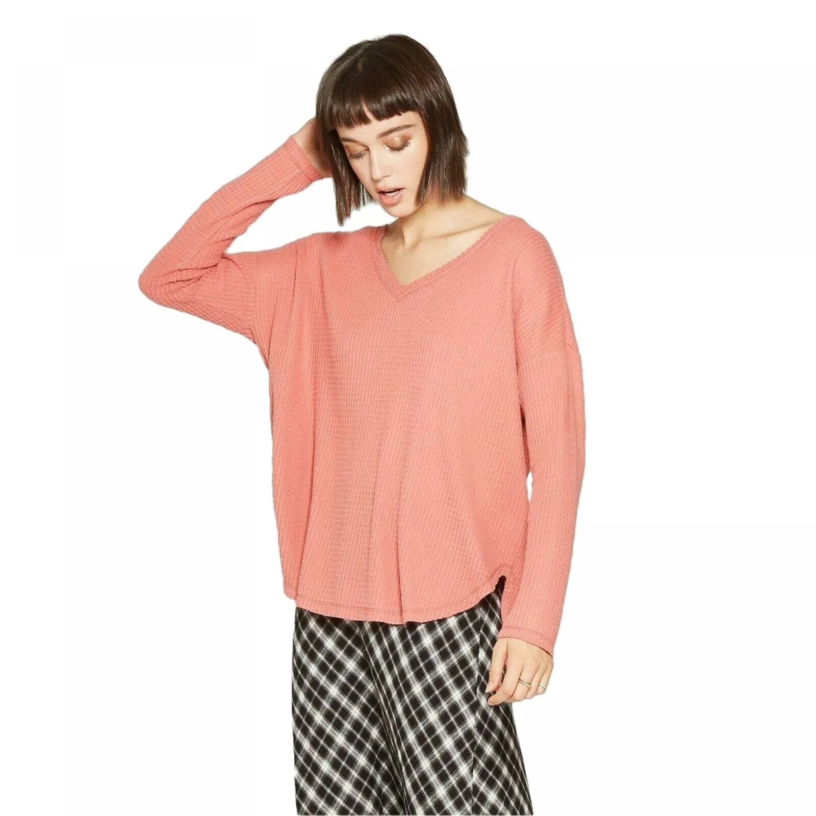 Wild Fable Women's Long Sleeve V-Neck Cozy T-Shirt