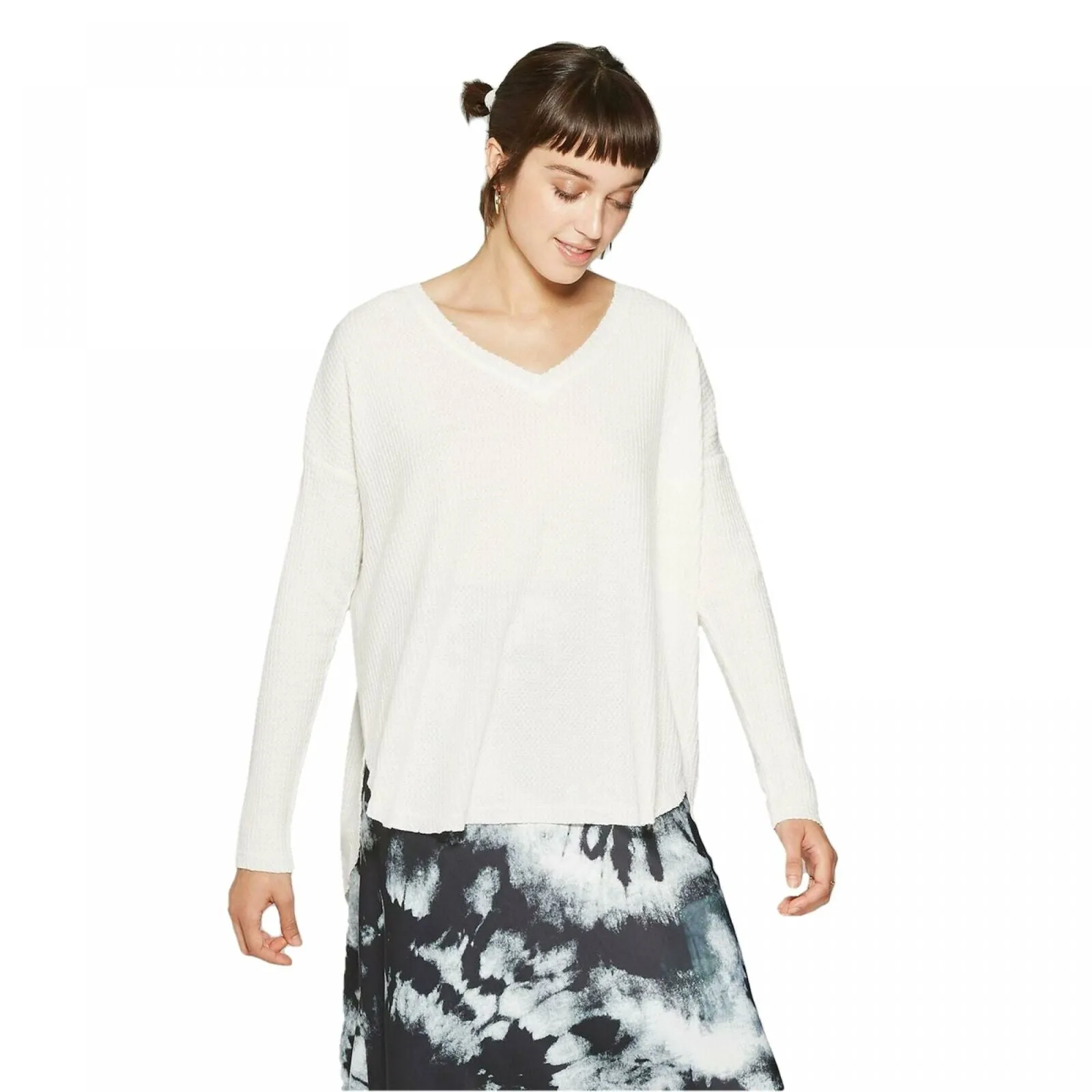 Wild Fable Women's Long Sleeve V-Neck Cozy T-Shirt