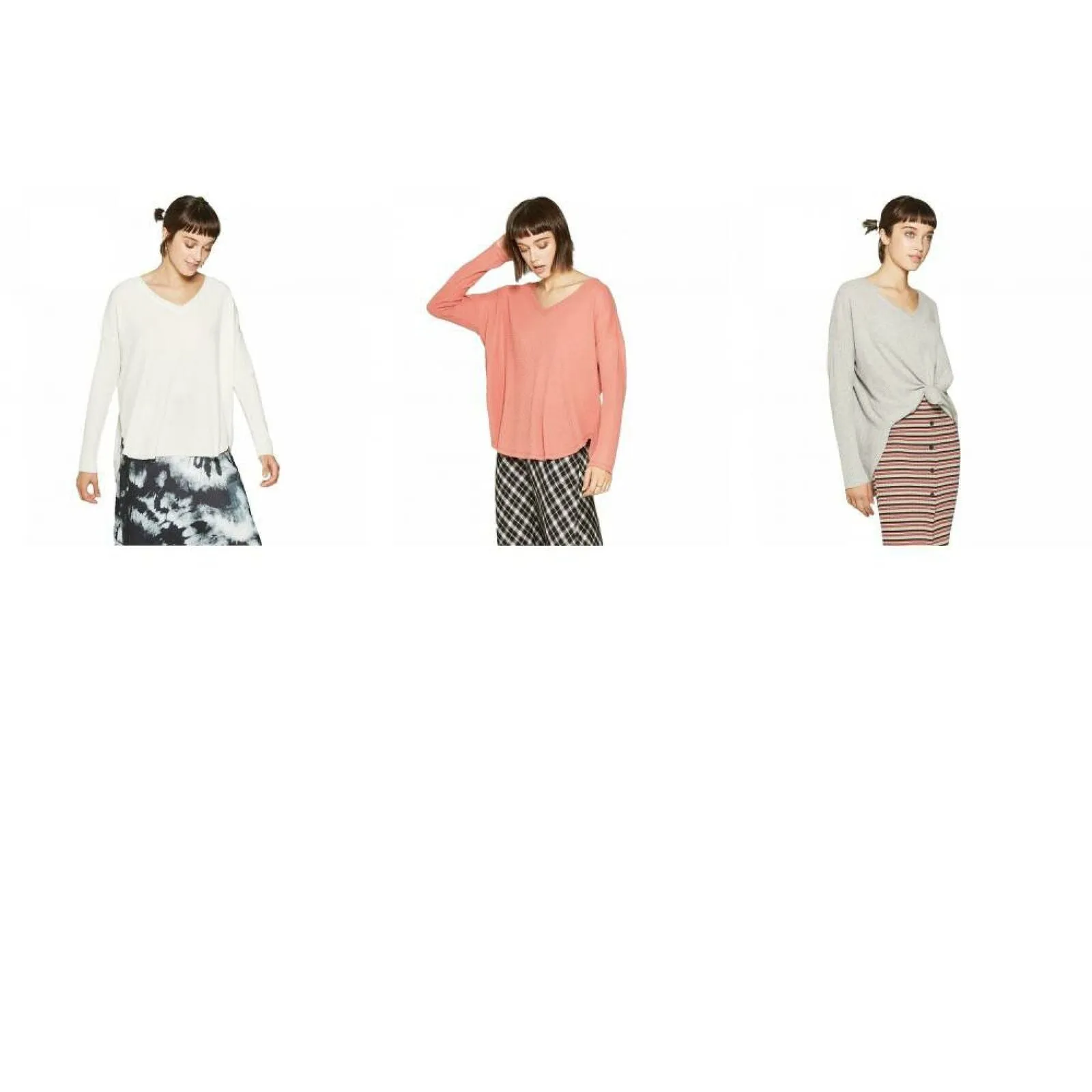 Wild Fable Women's Long Sleeve V-Neck Cozy T-Shirt
