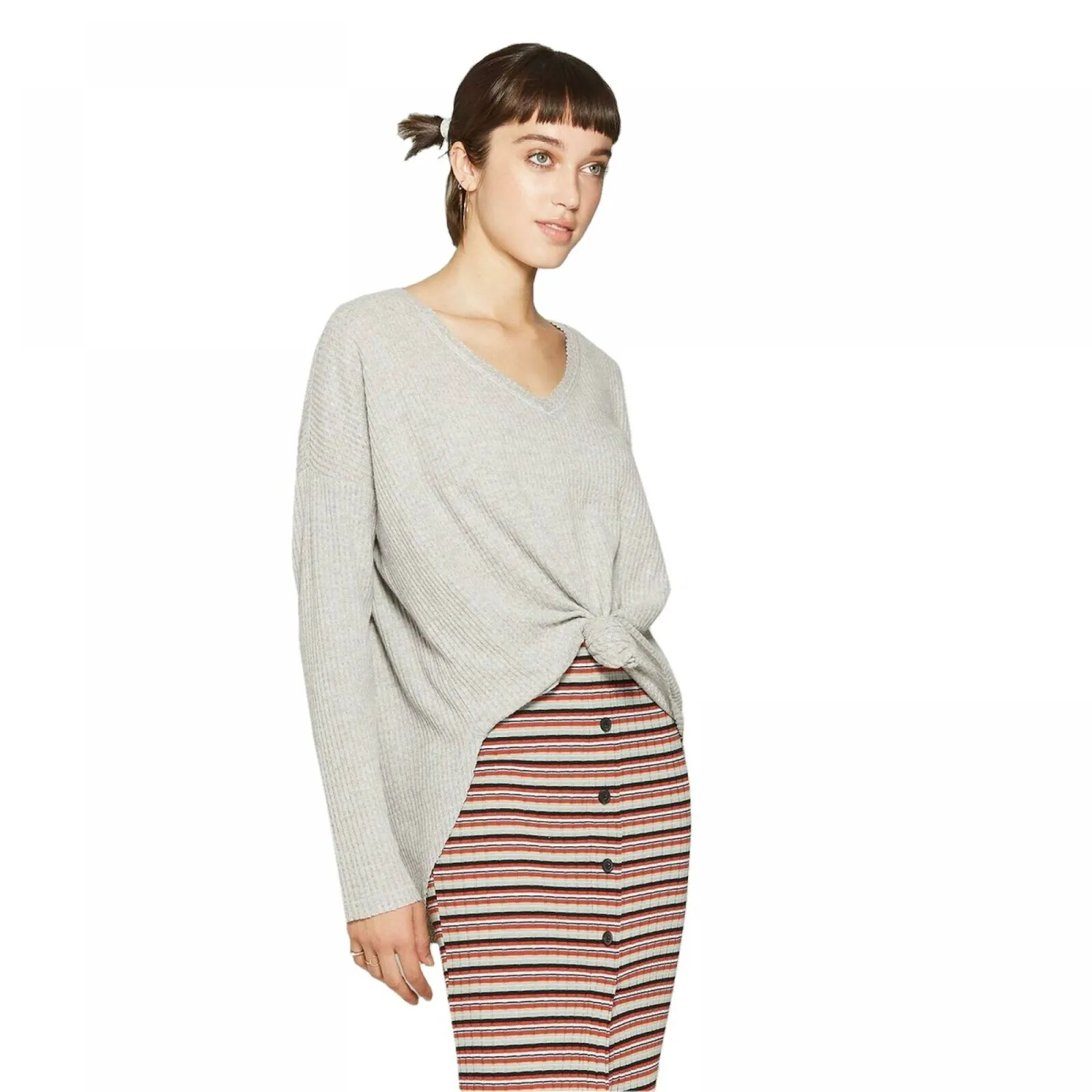 Wild Fable Women's Long Sleeve V-Neck Cozy T-Shirt