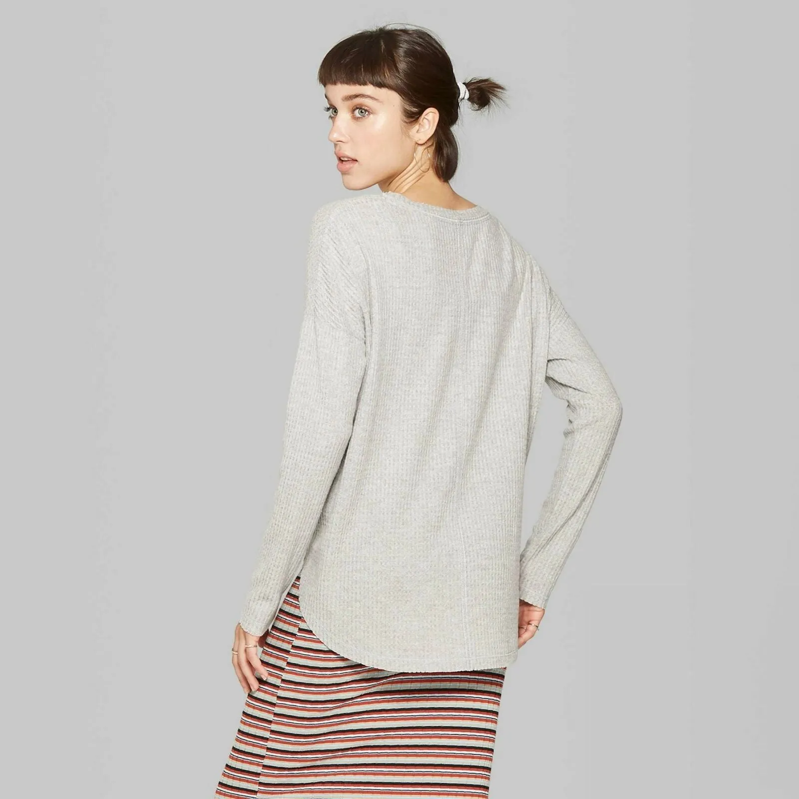 Wild Fable Women's Long Sleeve V-Neck Cozy T-Shirt