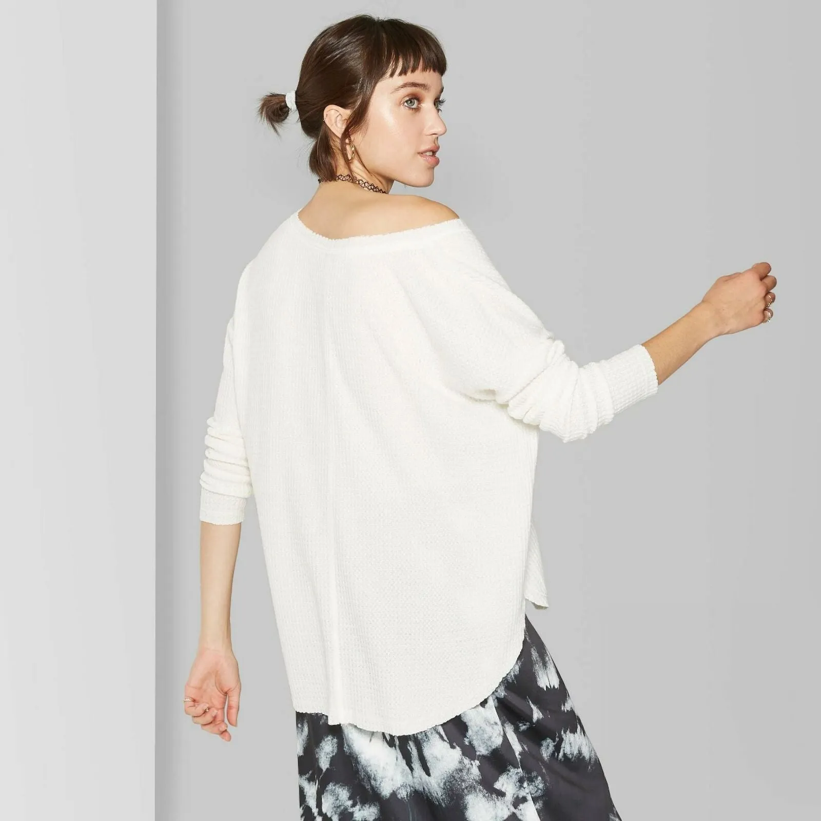 Wild Fable Women's Long Sleeve V-Neck Cozy T-Shirt