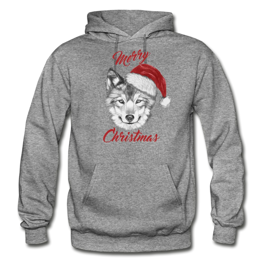 Wolf Merry Christmas Gildan Heavy Blend Adult Hoodie