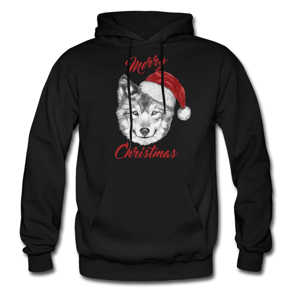 Wolf Merry Christmas Gildan Heavy Blend Adult Hoodie