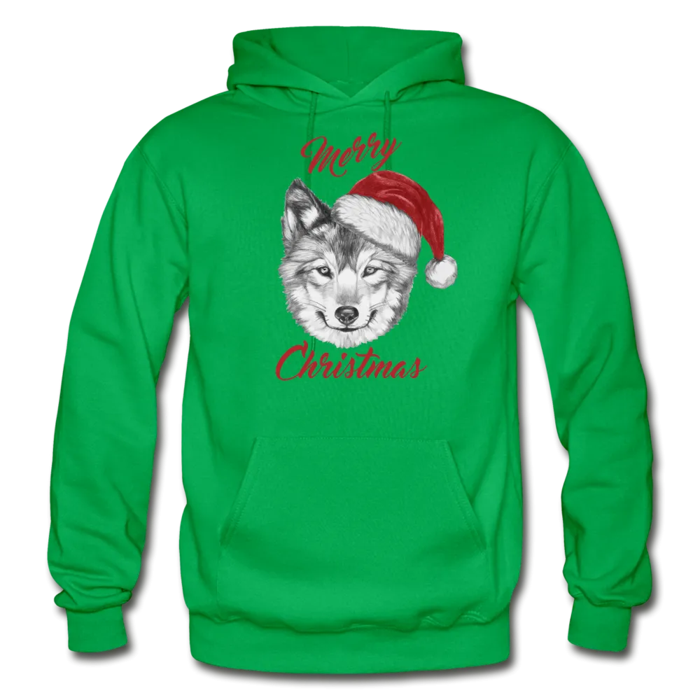 Wolf Merry Christmas Gildan Heavy Blend Adult Hoodie