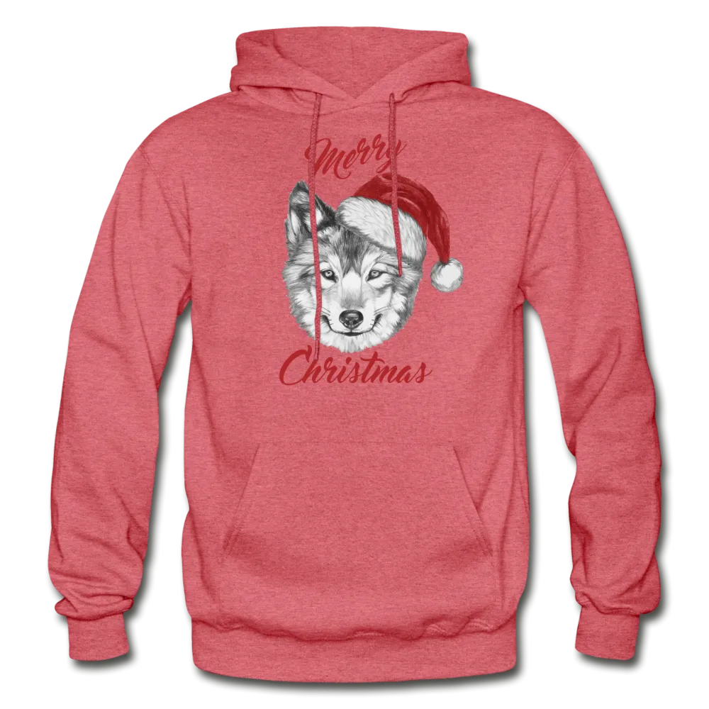 Wolf Merry Christmas Gildan Heavy Blend Adult Hoodie