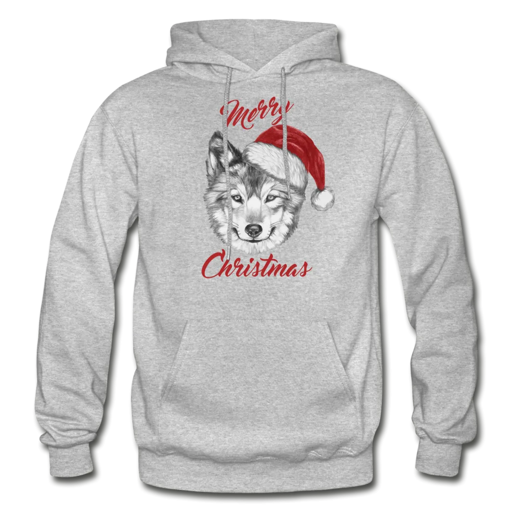 Wolf Merry Christmas Gildan Heavy Blend Adult Hoodie