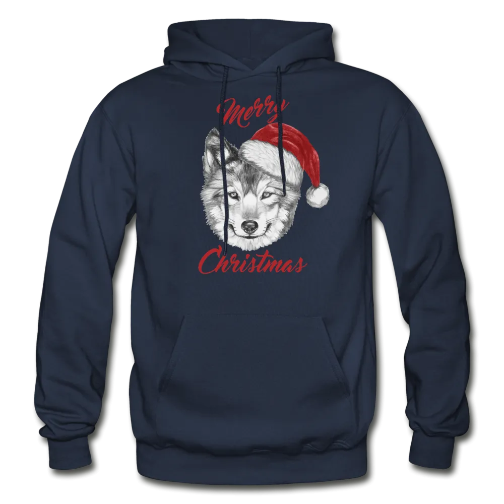 Wolf Merry Christmas Gildan Heavy Blend Adult Hoodie