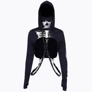 Women Black Skeleton Print