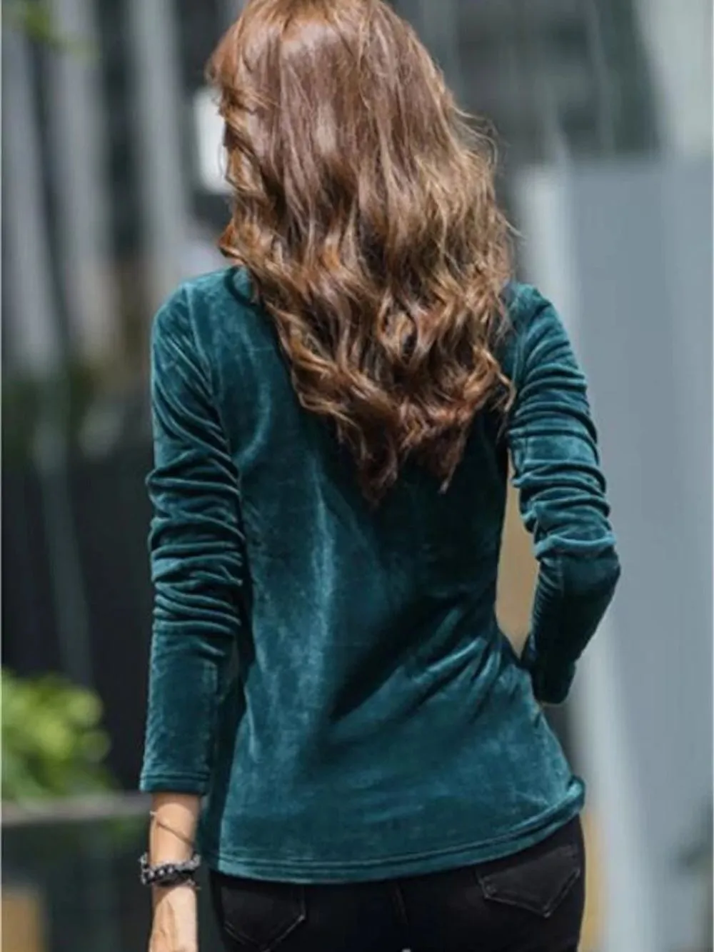 Women Turtleneck Sweater Thick Warm Winter Velvet Top