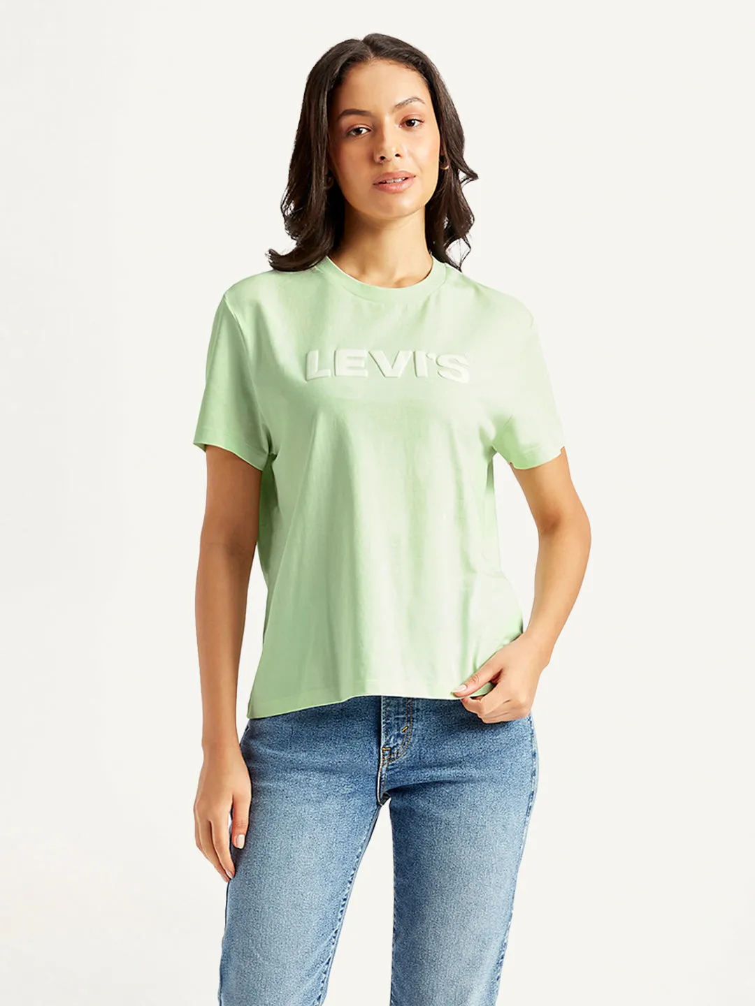 Women's Brand Logo Relaxed Fit T-shirt