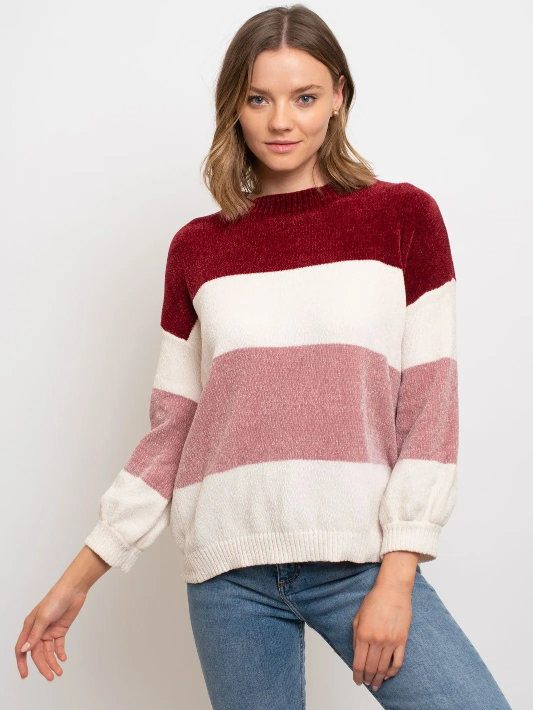 WOMEN'S COLOR BLOCK SWEATER