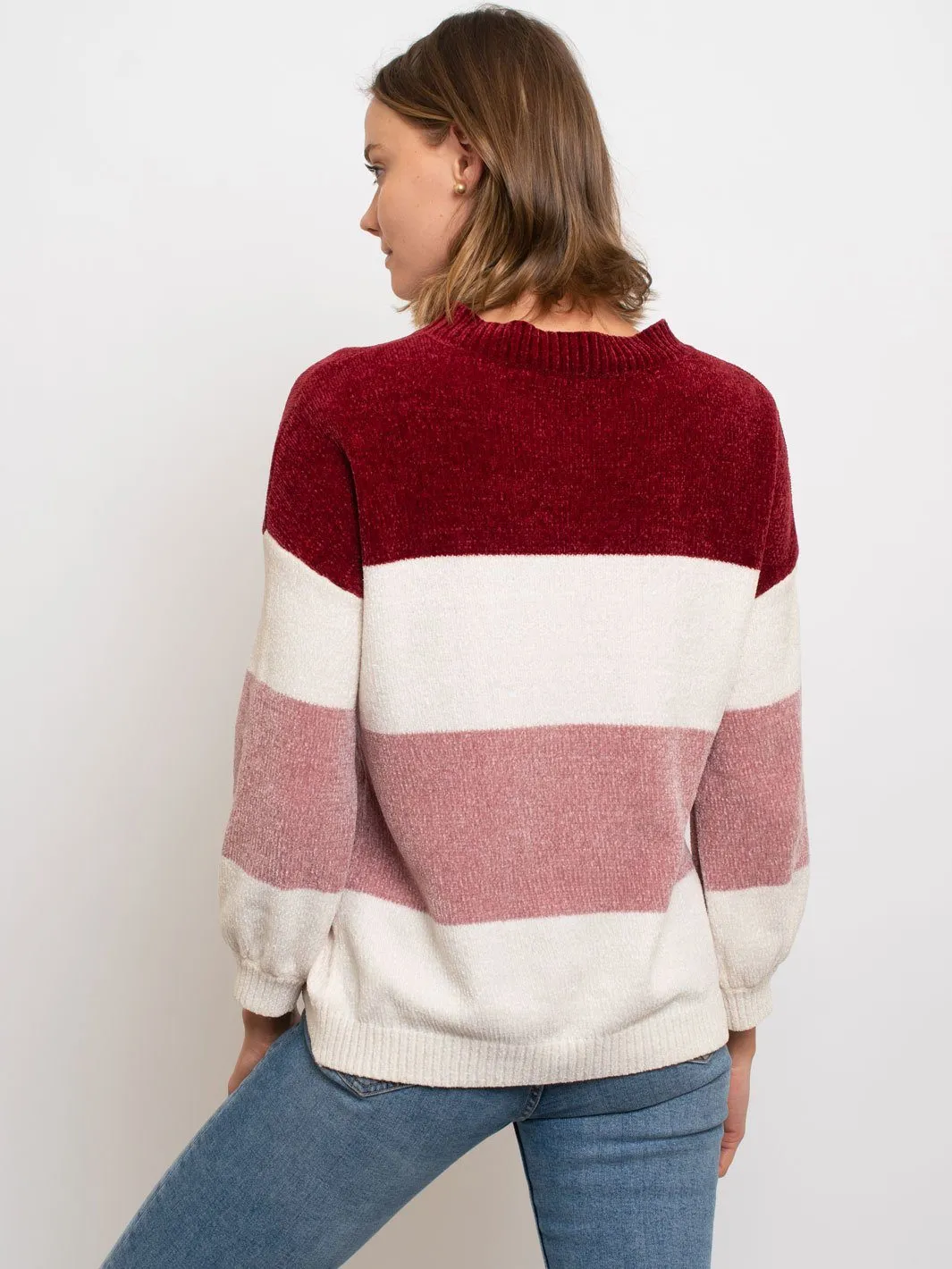 WOMEN'S COLOR BLOCK SWEATER