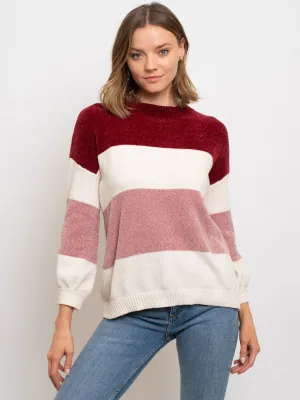 WOMEN'S COLOR BLOCK SWEATER