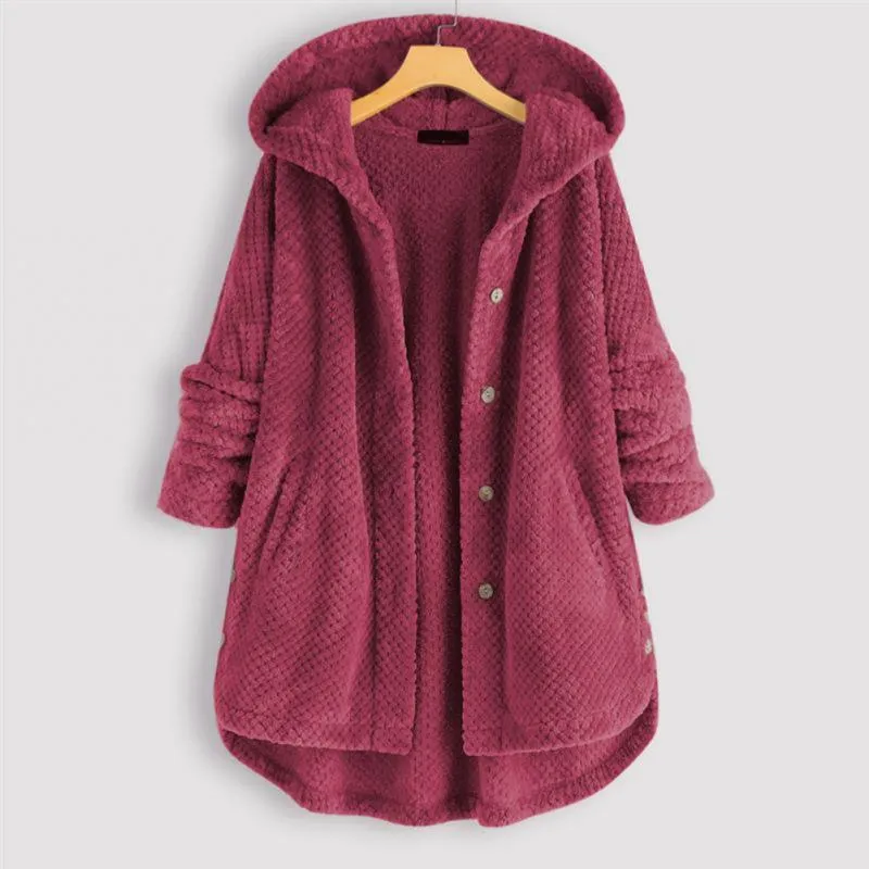 Women's hooded fleece with a soft textured weave