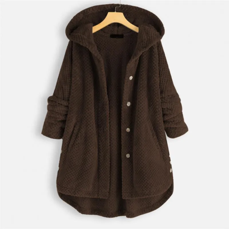 Women's hooded fleece with a soft textured weave