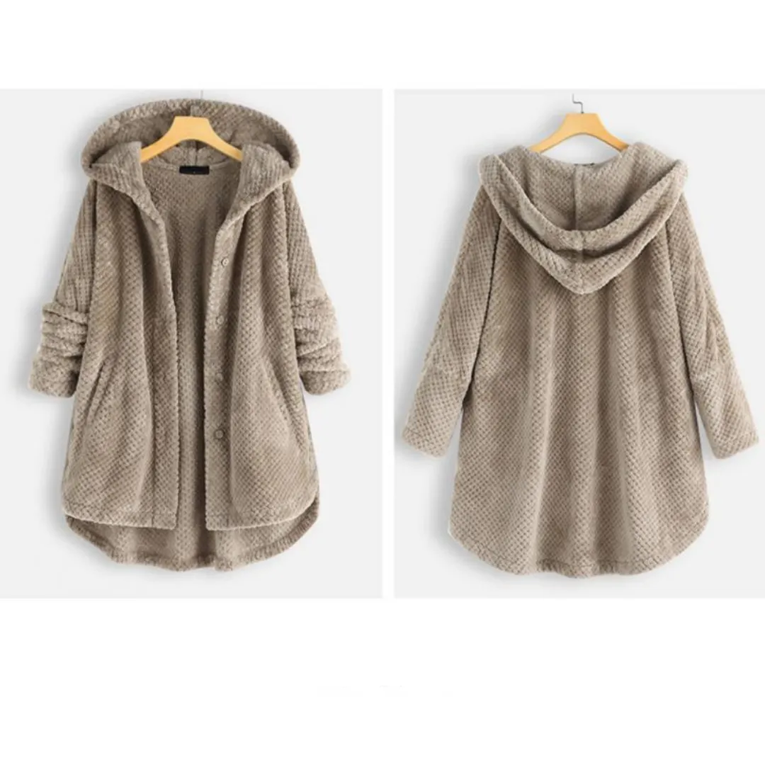 Women's hooded fleece with a soft textured weave