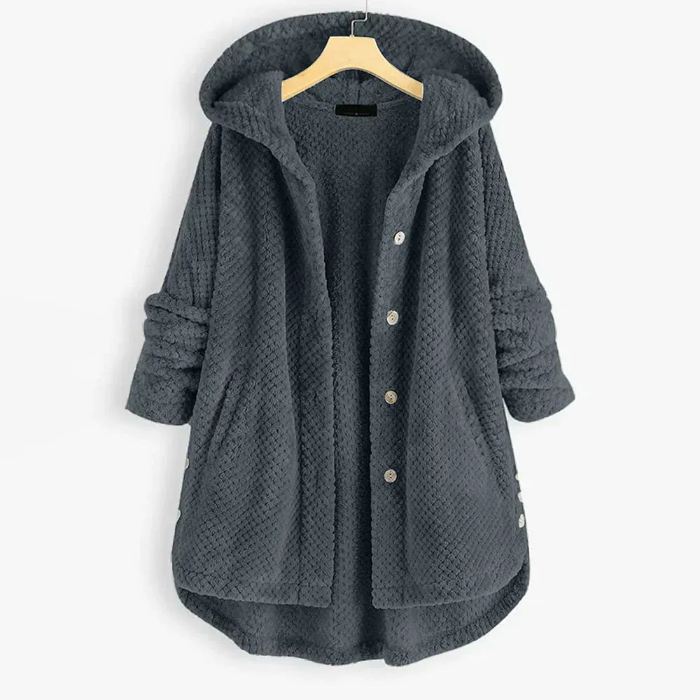Women's hooded fleece with a soft textured weave