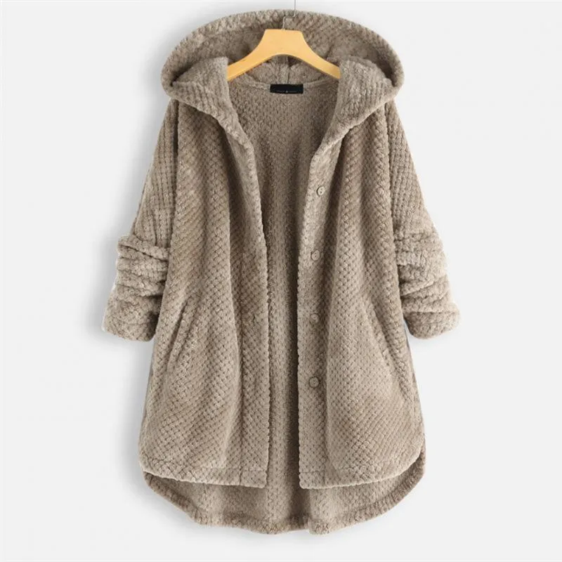 Women's hooded fleece with a soft textured weave