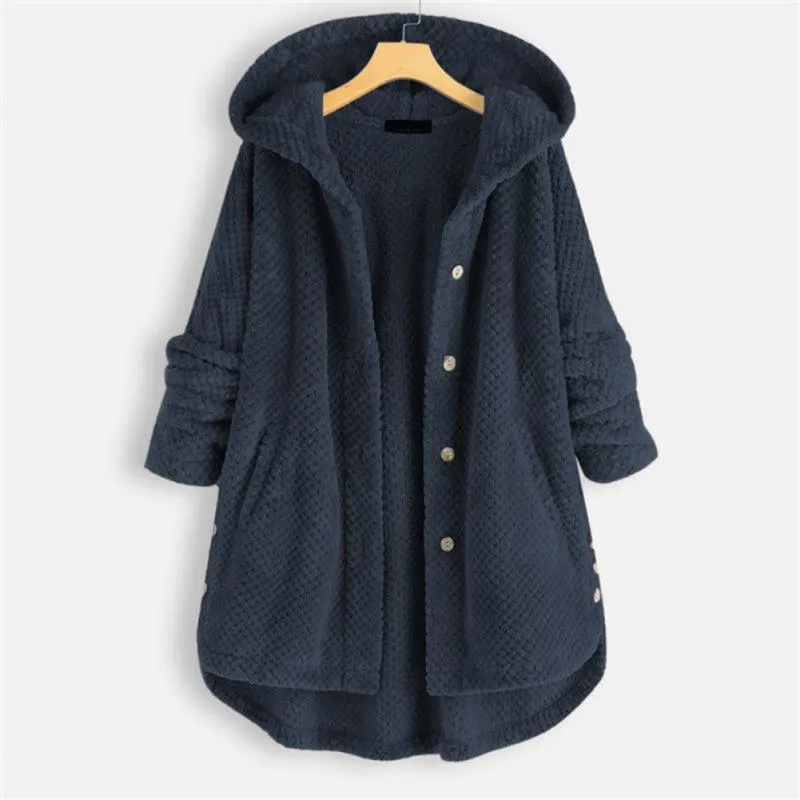 Women's hooded fleece with a soft textured weave