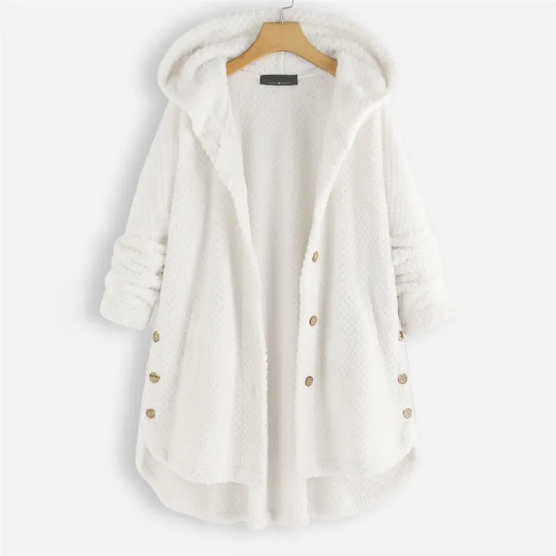 Women's hooded fleece with a soft textured weave