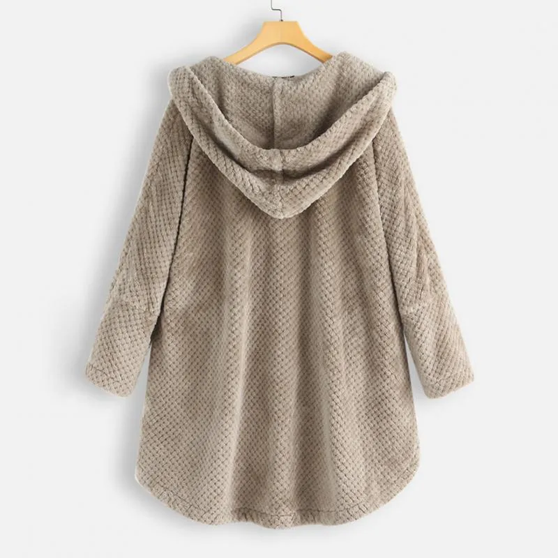 Women's hooded fleece with a soft textured weave