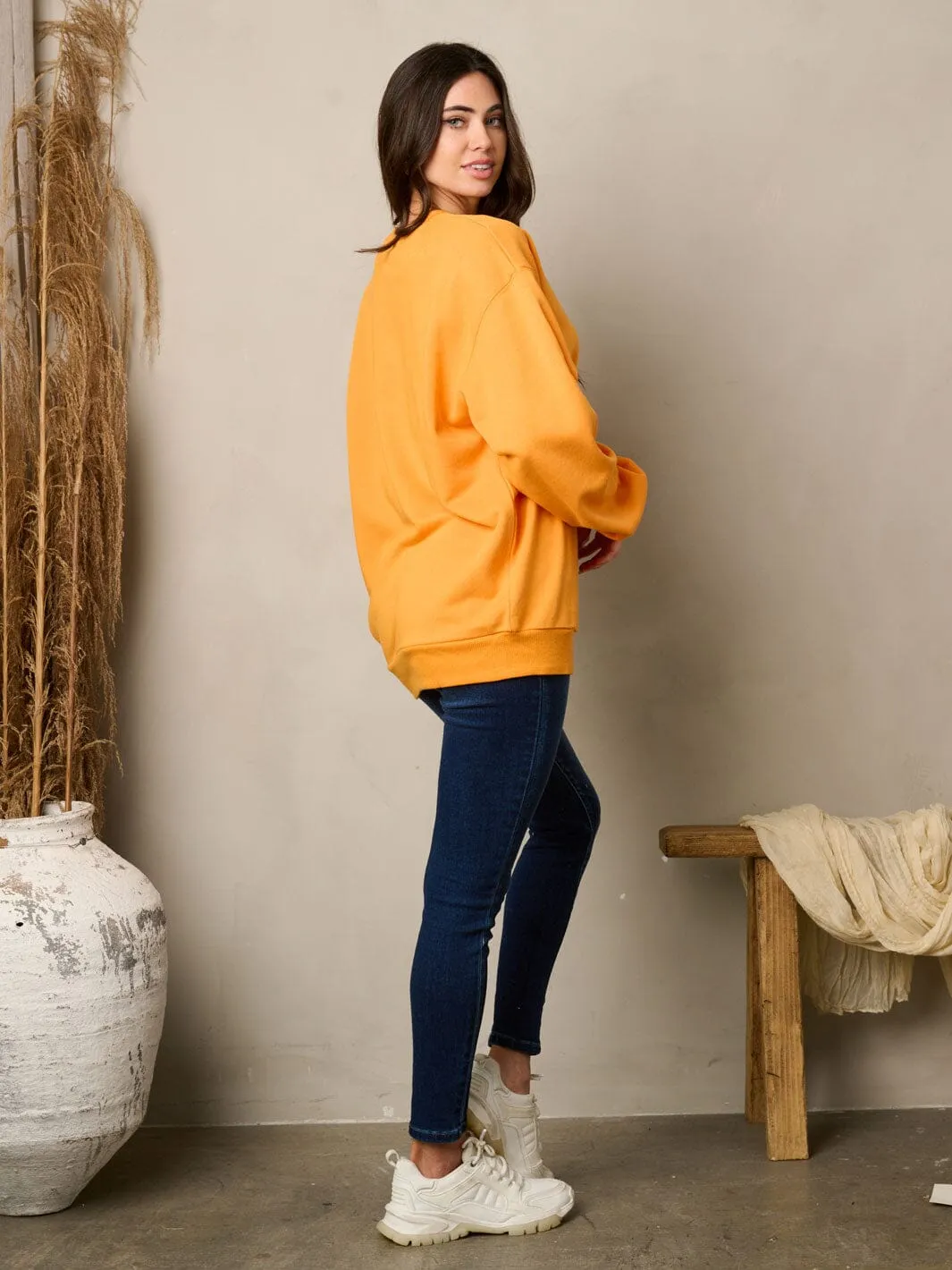 WOMEN'S LONG SLEEVE SOLID PULLOVER SWEATER