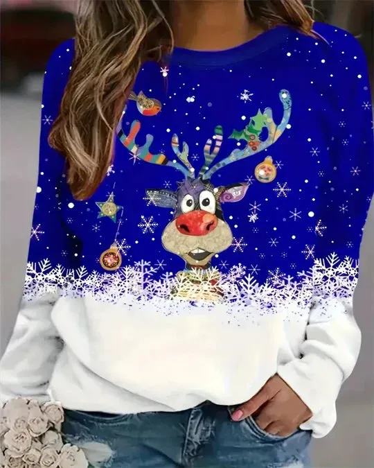 Women's long-sleeved crewneck sweater