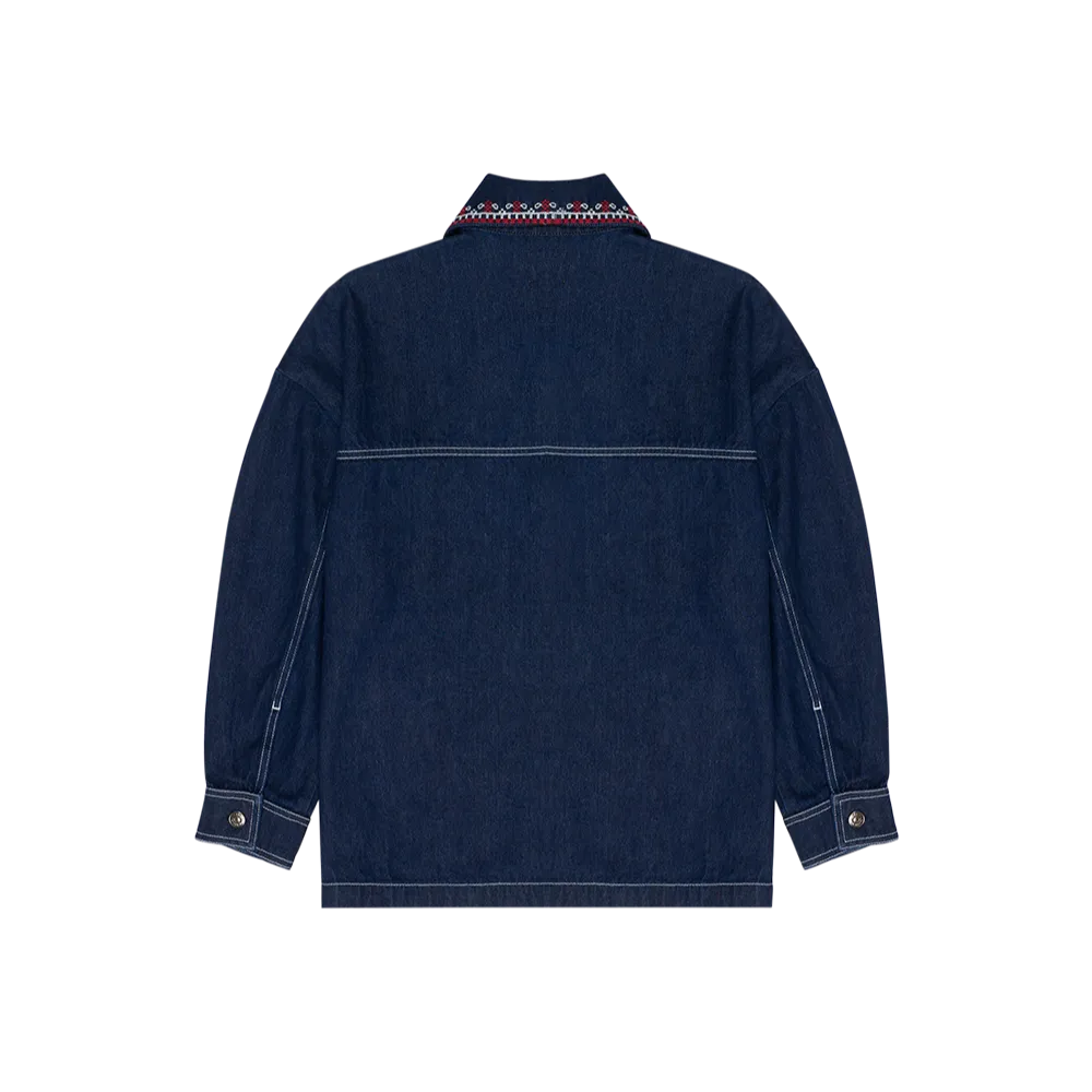 WOMENS Sena Embroidered Collar Denim Overshirt