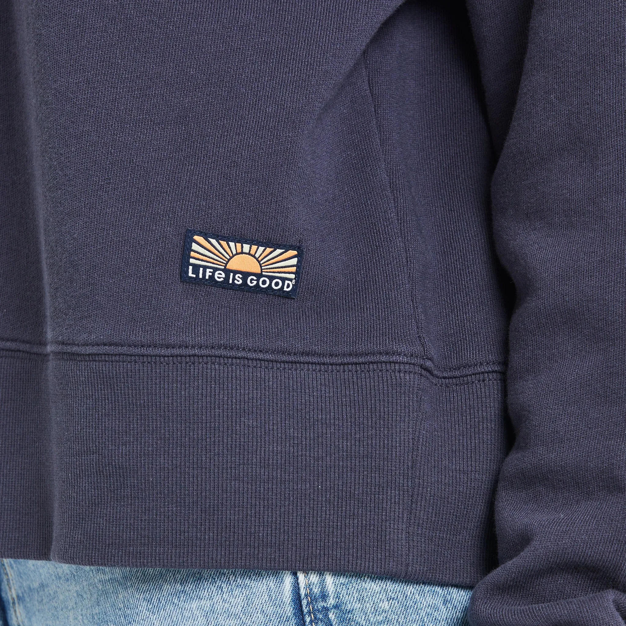 Women's Solid French Terry Boxy Crew