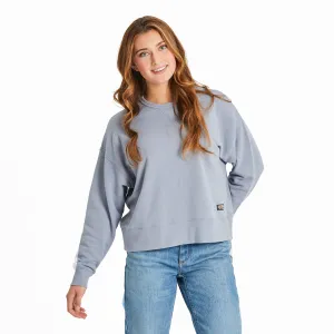 Women's Solid French Terry Boxy Crew