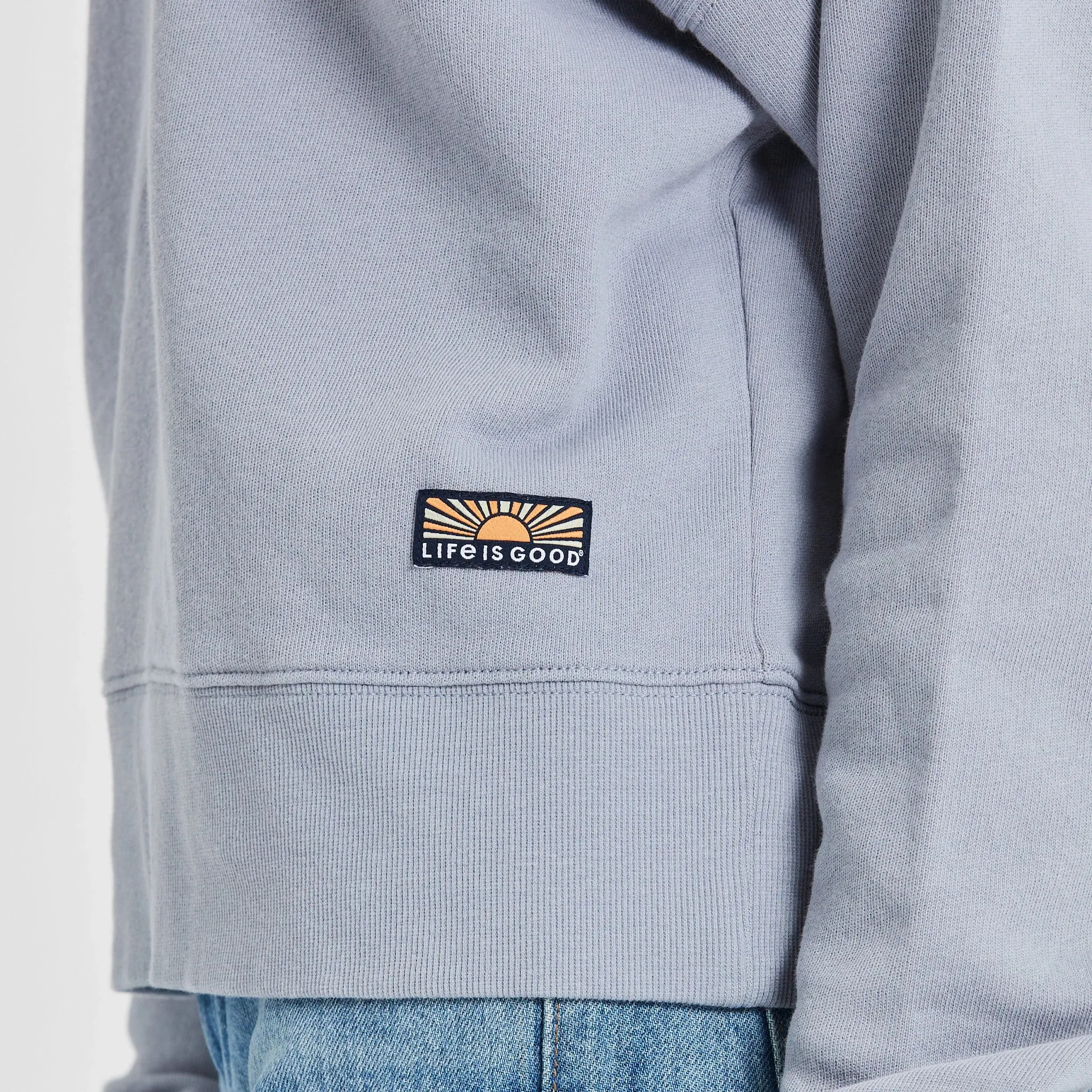 Women's Solid French Terry Boxy Crew