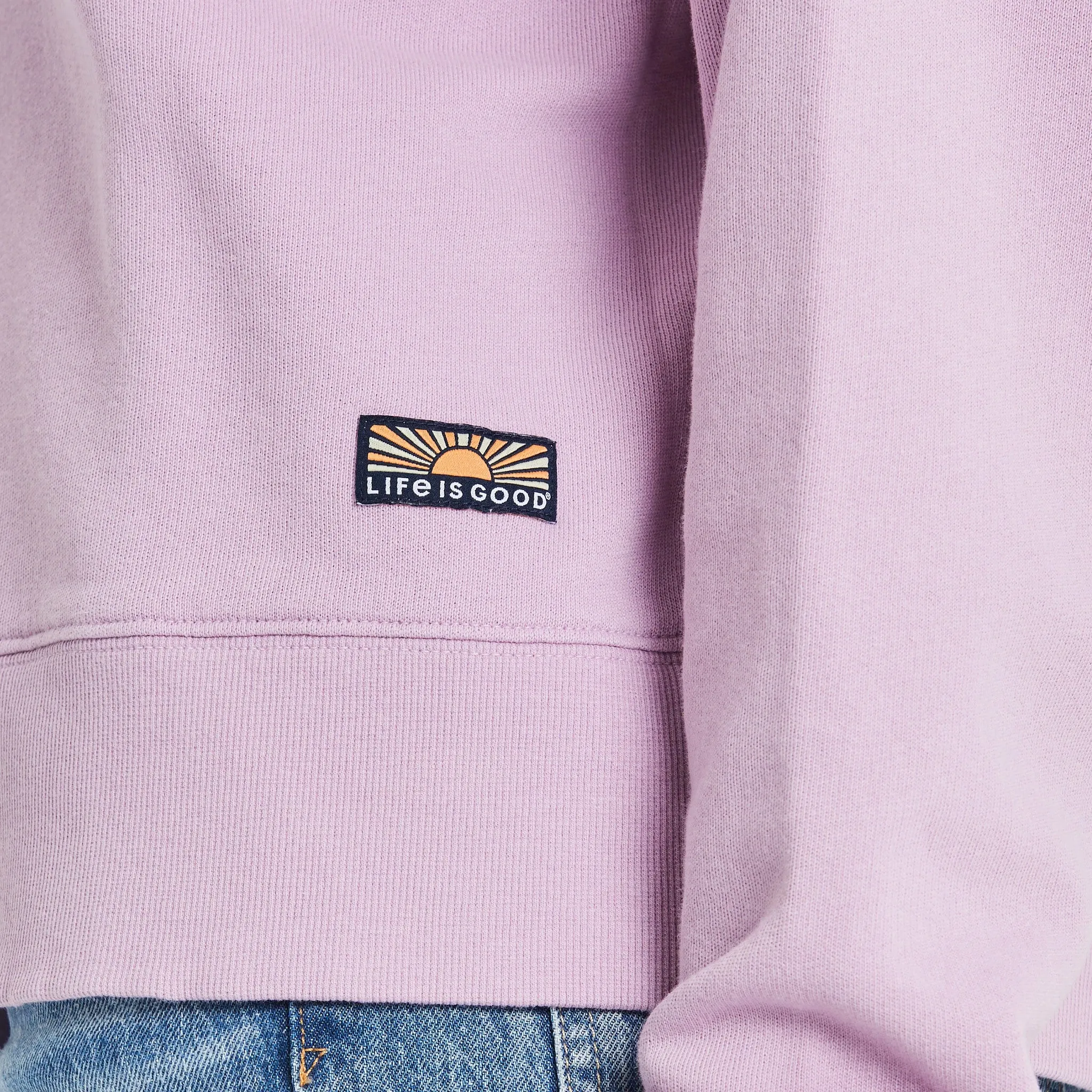 Women's Solid French Terry Boxy Crew