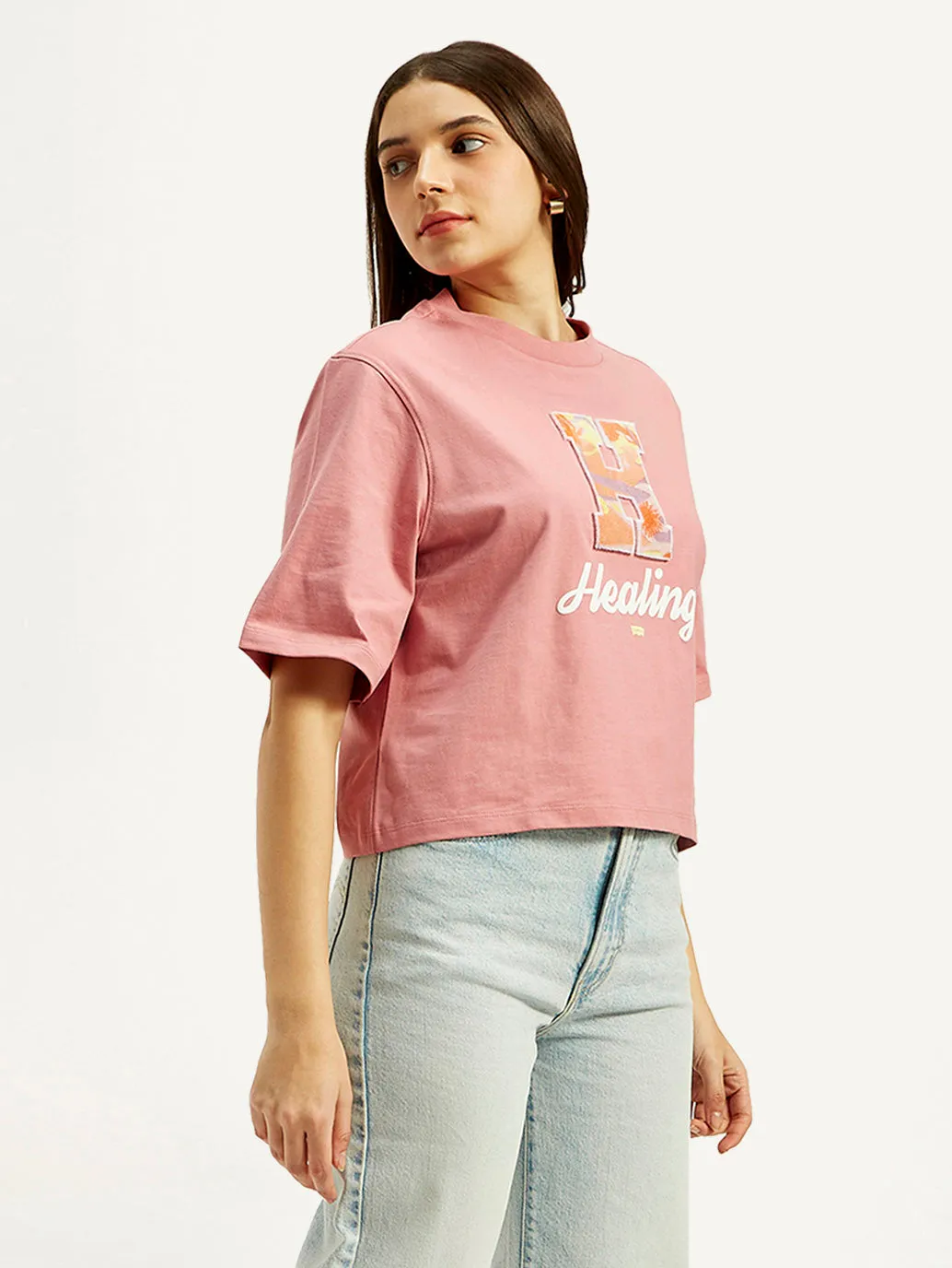 Women's Typographic Print Boxy T-shirt