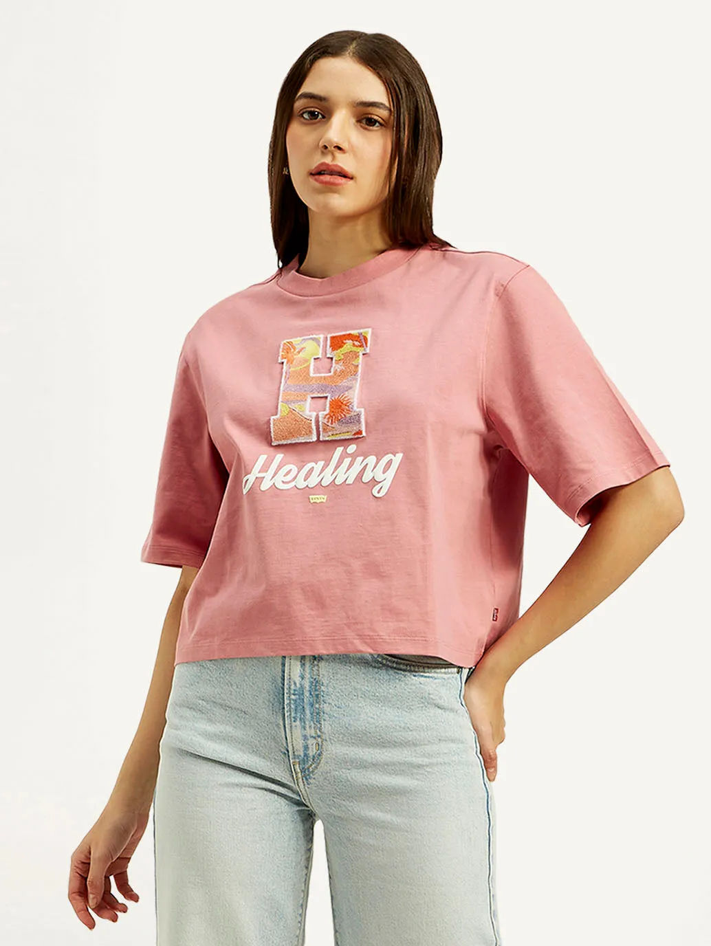 Women's Typographic Print Boxy T-shirt