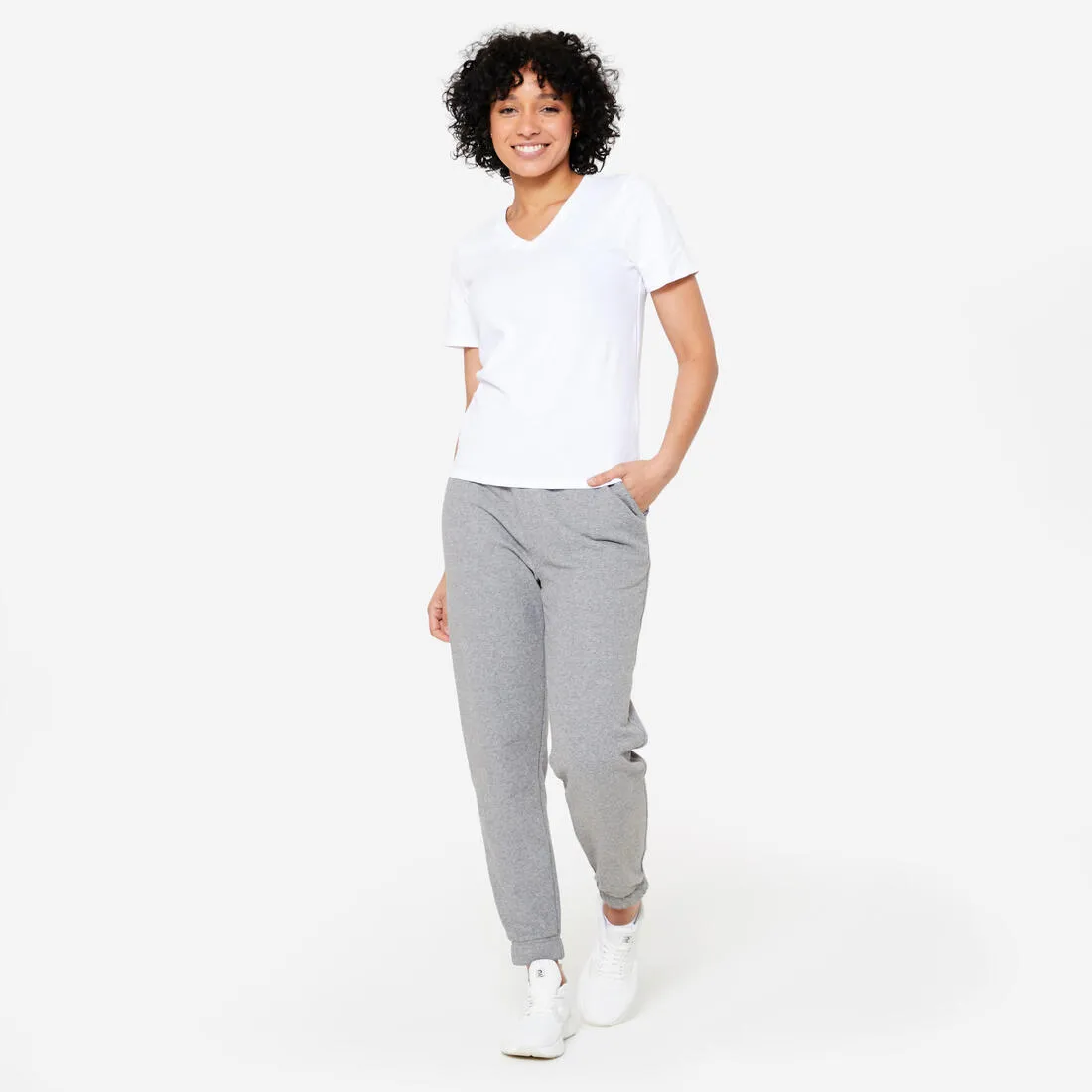 Women's V-Neck Cotton Fitness T-Shirt